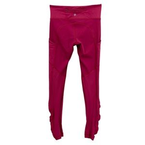 LULULEMON Red Speed Tight IV Luxtreme 30" Ruched Thigh Pockets Mesh
